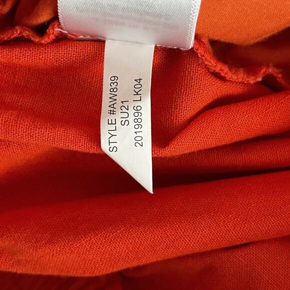 J Crew Linen Blend Pull on Drawstring Pants Size Size 8 Burnt Orange Pockets - Picture 4 of 7